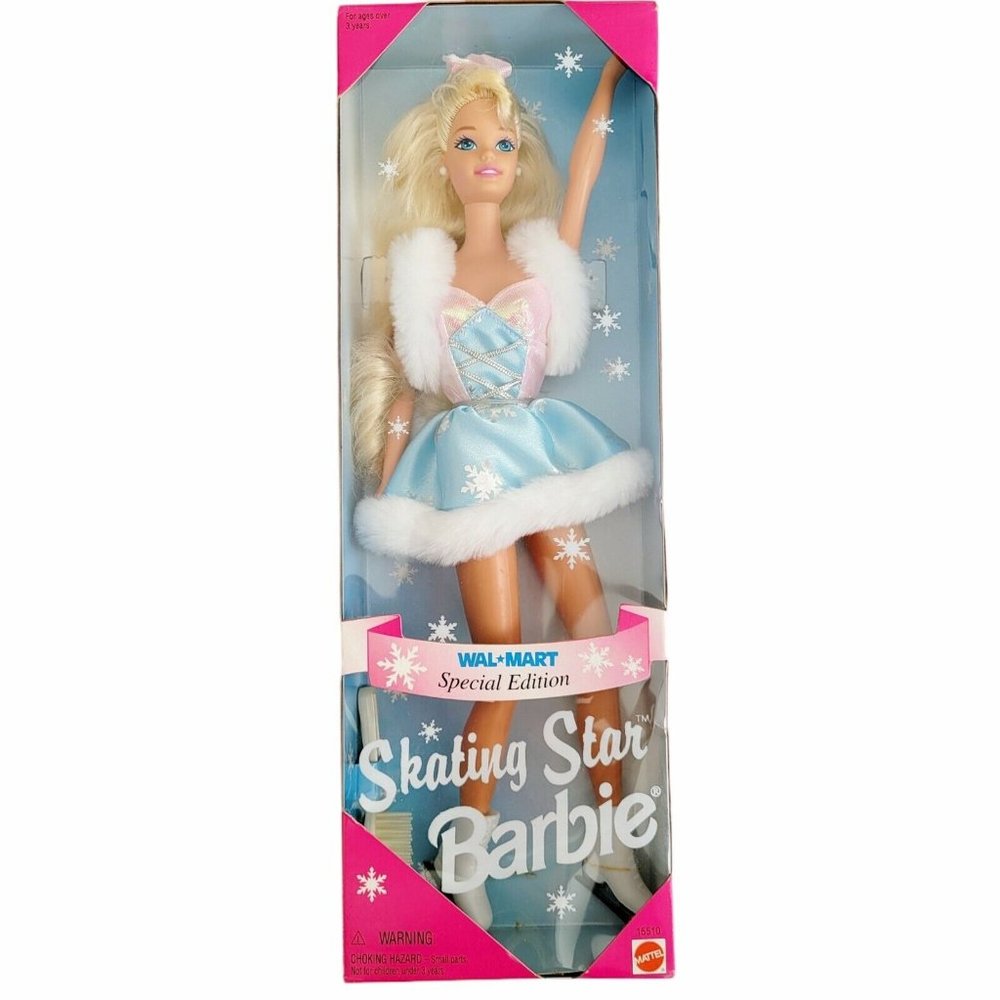 Vintage 1995 Skating Star Barbie 15510 WalMart Special Edition NRFB Mattel
